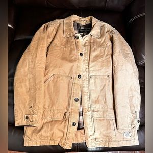 Vintage Eddie Bauer Canvas Khaki Size L Outdoor Outfitter Doble Lining Flannel